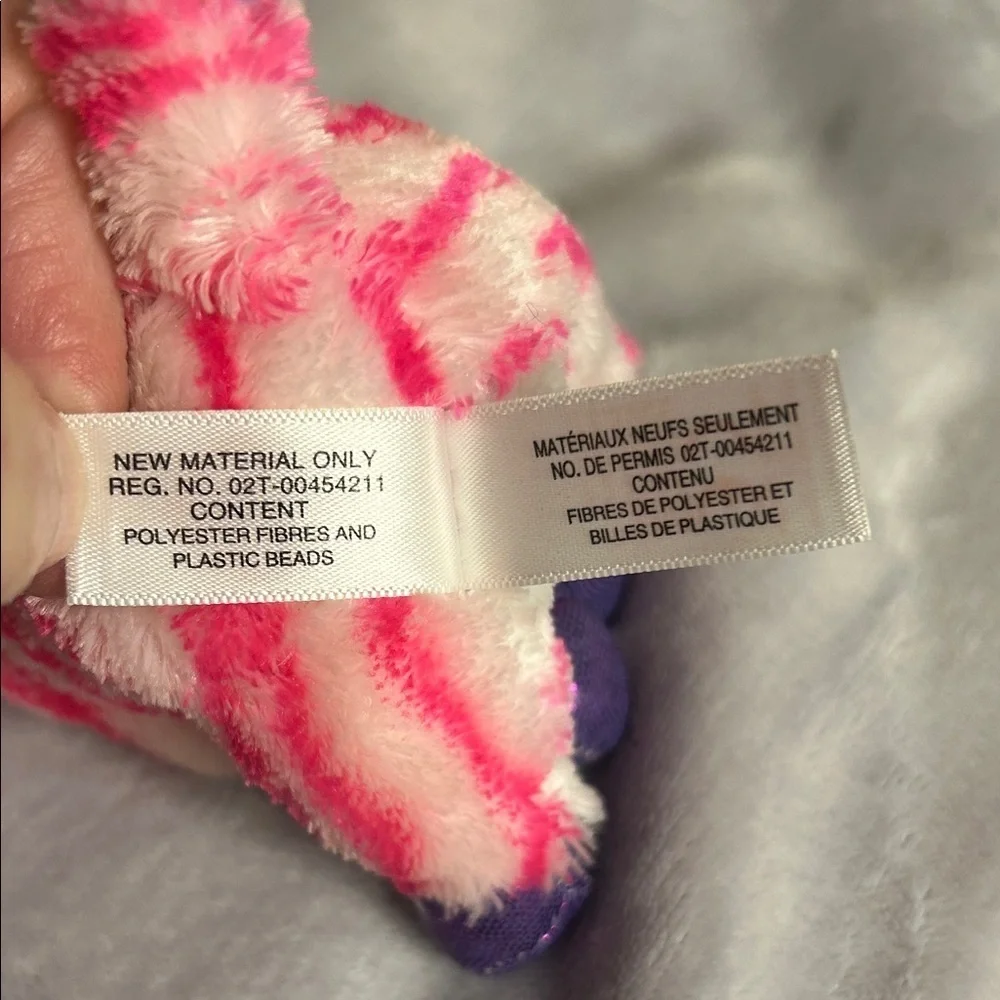 TY Beanie Boo Zazzy Zebra Pink and Purple Striped Plush Zebra (Retired)